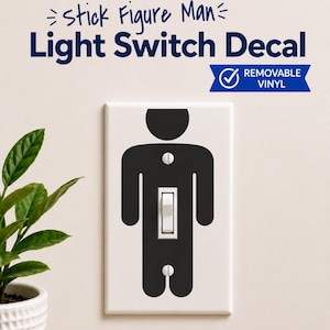 おもしろい男性の棒人間型ライトスイッチステッカー - ギャグギフト