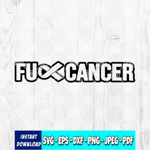 Fuck Cancer SVG : ruban autocollant de sensibilisation (fichier numérique)
