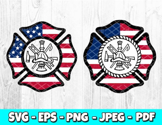 Fire Department Fireman American Flag Rescue Fire - Etsy