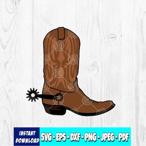 Cowboy Boot SVG | Cowgirl Boot | Texas Cowboy Boot | Western Boots svg | Redeo svg | Ranch sv | Cricut Silhouette File | Instant Download