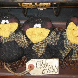 Crow Bowl Fillers, Crow Tucks, Fall Decoration, Autumn Decor, Crow Decoration, Stuffed Crows, Whimsical Crows, Olde Crows, Seasonal Decor