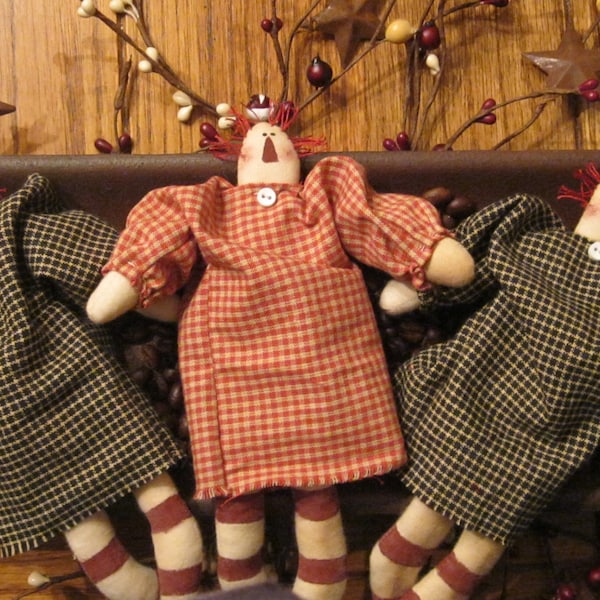 Raggedy Doll Bowl Fillers, Raggedy Doll Tucks, Mini Raggedy Doll, Raggedy Doll, Doll Collector, Prim Doll, Prim Raggedy Doll, FAPM
