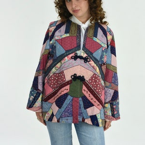1980's Crazy Patchwork Handmade Bohemian Jacket Coat