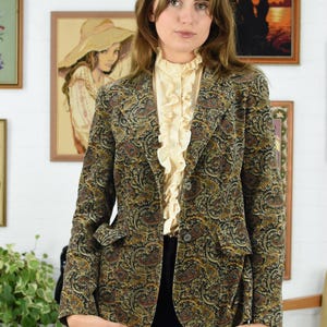 1970s Paisley Velvet Blazer Jacket
