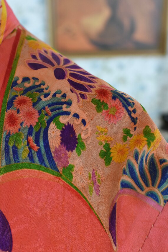 1930s Hand Painted Silk Crepe Kimono
