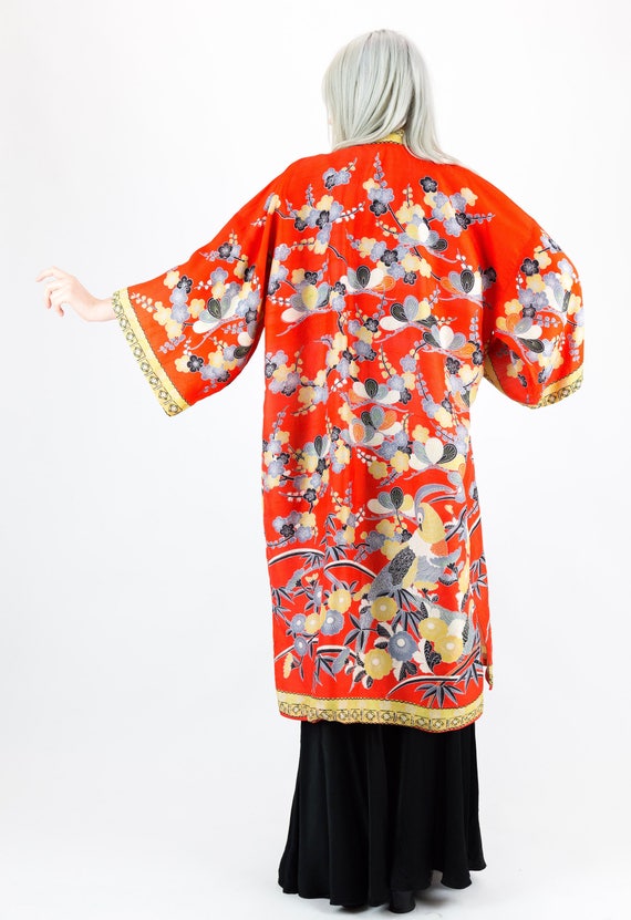Gougeous Donna Cinese Giapponese Orientale Kimono Blu Vestaglia ROBE