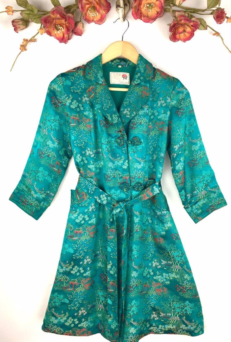 green oriental dress