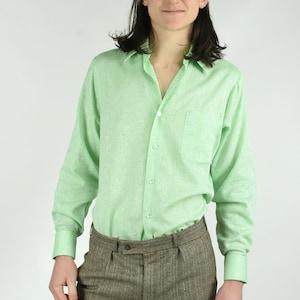 mens green paisley dress shirt Madiba's Paisley - Green Long Sleeve Jacquard Woven Men's Shirt