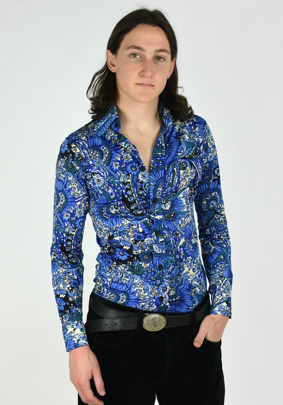 1970's St Michaels Psychedelic Beagle Collar Shirt