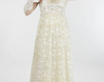 Edwardian Beaded Cream Guipure Lace and Net Wedding Special Occasion Dress