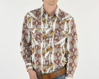 1970's Paisley Floral Western Shirt
