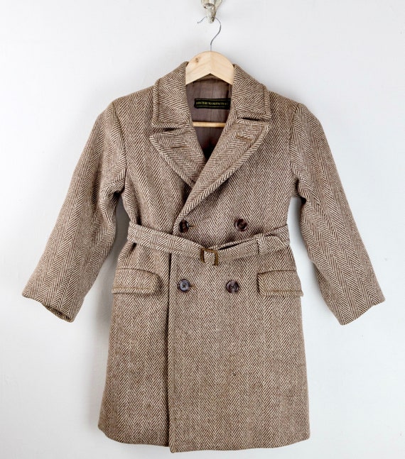 1940's Childs Brown Tweed Double Breasted Winter O