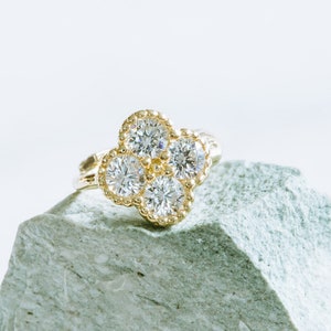 14K Gold Schmuck Cz Four Leaf Clover Tragus Cartilage Snug Rook Daith Helix-Ohr-Segment Clicker Hoop-Ring-Piercing Ohrring