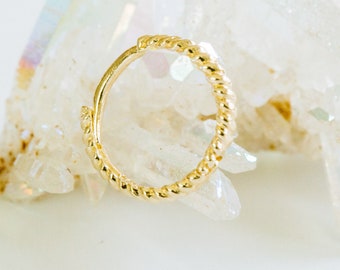 14K Solid Gold Jewelry Thick  Cartilage Helix Bow Tie Knot Lope Ear Segment huggie 9mm Hoop Ring Piercing Earring For Women Girls Men
