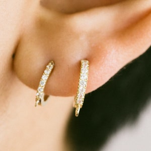 1Pcs 14K Solid Yellow Gold Jewelry Big Large Small Open Round Circle Clicker Hoop Ring Piercing Earring For Women Girls Men 8mm 10mm 12mm