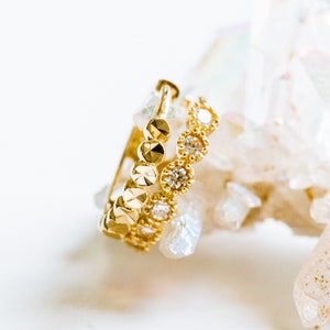 14K Gold Schmuck Cz öffnen runder Kreis Tragus Cartilage Snug Rook Daith Helix-Ohr-Segment Clicker Hoop-Ring-Piercing Ohrring für Frauen