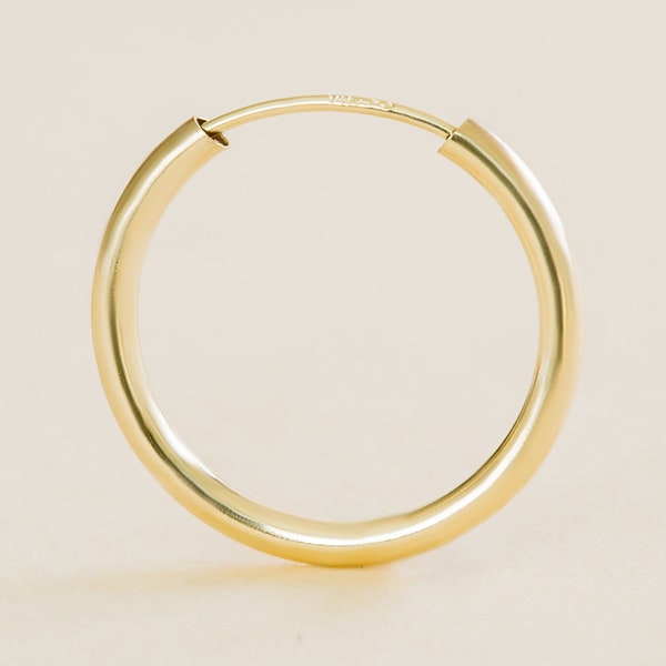 1PCS  14k Solid Real Yellow Gold Open Round Hoop Circle Pipe Ring Ear Stud Piercing Jewelry Making Post Earring For Women Girls Teens Men