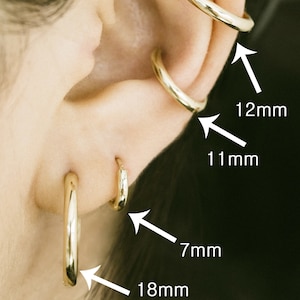14K Real Solid White Yellow Rose Gold Round Cartilage Helix Inner Conch Ear Stud Post Piercing Earring Huggie Ring Hoop For Women Girls Men