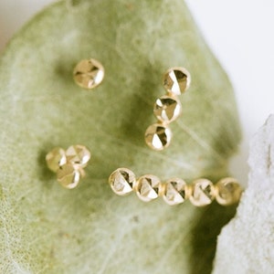 14K Solid Gold Cartilage Helix Tragus Conch Diamond Cutting Minimalist Tiny Internally Internal Threaded Stud Post Flat Back Earring Labret