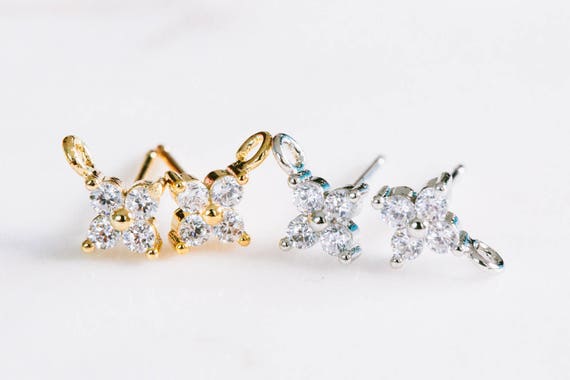 5MM CLEAR CZ STUD EARRINGS