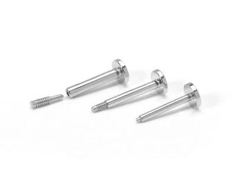 925 Sterling Silver Flat Back Internally Threaded Labret Post Backing Bar or Scurew Pin Earring Piercing Stud Supplies Jewelry Making