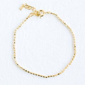 Mother's Bridesmaid Gift Pendant Charm Link Chain Slim Round Beaded Ball Bracelet For Girl Women Men Mom Couple 925 Sterling Silver Blank