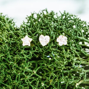 14K Real Gold Inner Conch Forward Helix Cartilage Tragus  Small Big Star Flower Heart Jewelry Stud Post Pierced Earring Piercing For Women