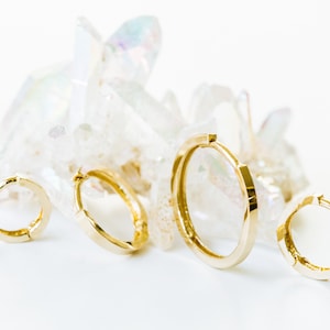 14K Real Yellow Gold Jewelry Open Round Circle  Ear Conch Cartilage Hoop Ring Piercing Earring For Women Men Girls Tiny Small Big Mini