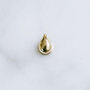 20g 18g 16g 14K Gold Cartilage Forward Helix Tragus Inner Conch Teardrop Waterdrop Internally Threaded Flat Back Earring Piercing Labret