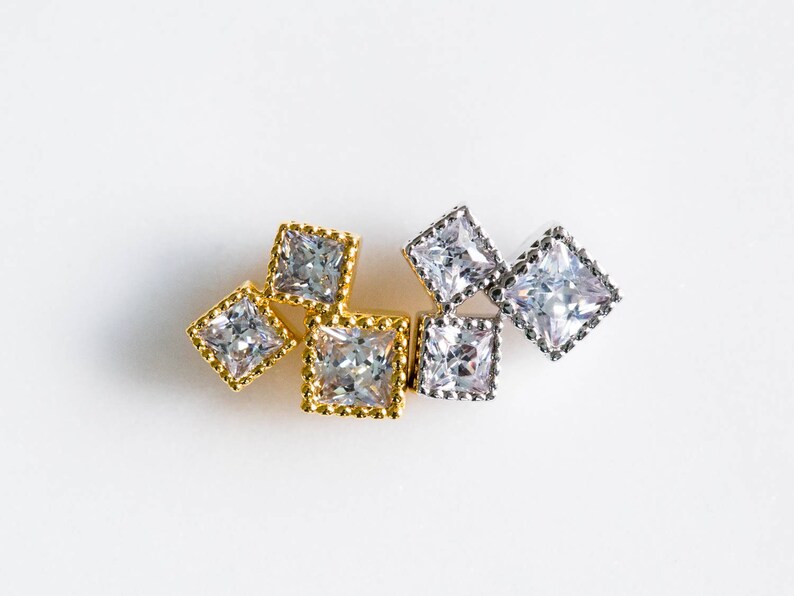 14K Solid Gold Helix, Knorpel Lünette Set Mini Cz Barbell Ring