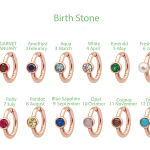 14K Solid Gold Jewelry Birthstone Round Bezel Cz Tragus Cartilage Snug Rook Helix Ear Seamless Piercing Earring Clicker Huggie Hoop Ring