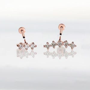 14k gold cartilage tragus forward helix conch tongue nose philtrum stick bar internally threaded stud flat earring labret piercing jewelry