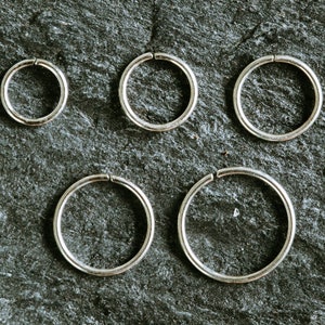 4pcs 20g Gauge 925 Sterling Silver Tragus Helix Cartilage Daith Conch Open Nose Round Hoop Septum Jewelry Making Basic Ring Earrings