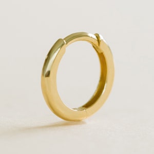 14K Real Solid White rose gold 18g gauge tragus helix cartilage daith conch nose lip round huggie hoop septum jewelry ring piercing earring