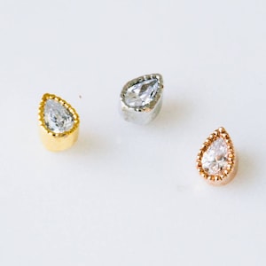 16g Body jewelry cartilage ear studs cute cz cubic teardrop tragus helix piercing earrings parts pendants,earrings parts pendants