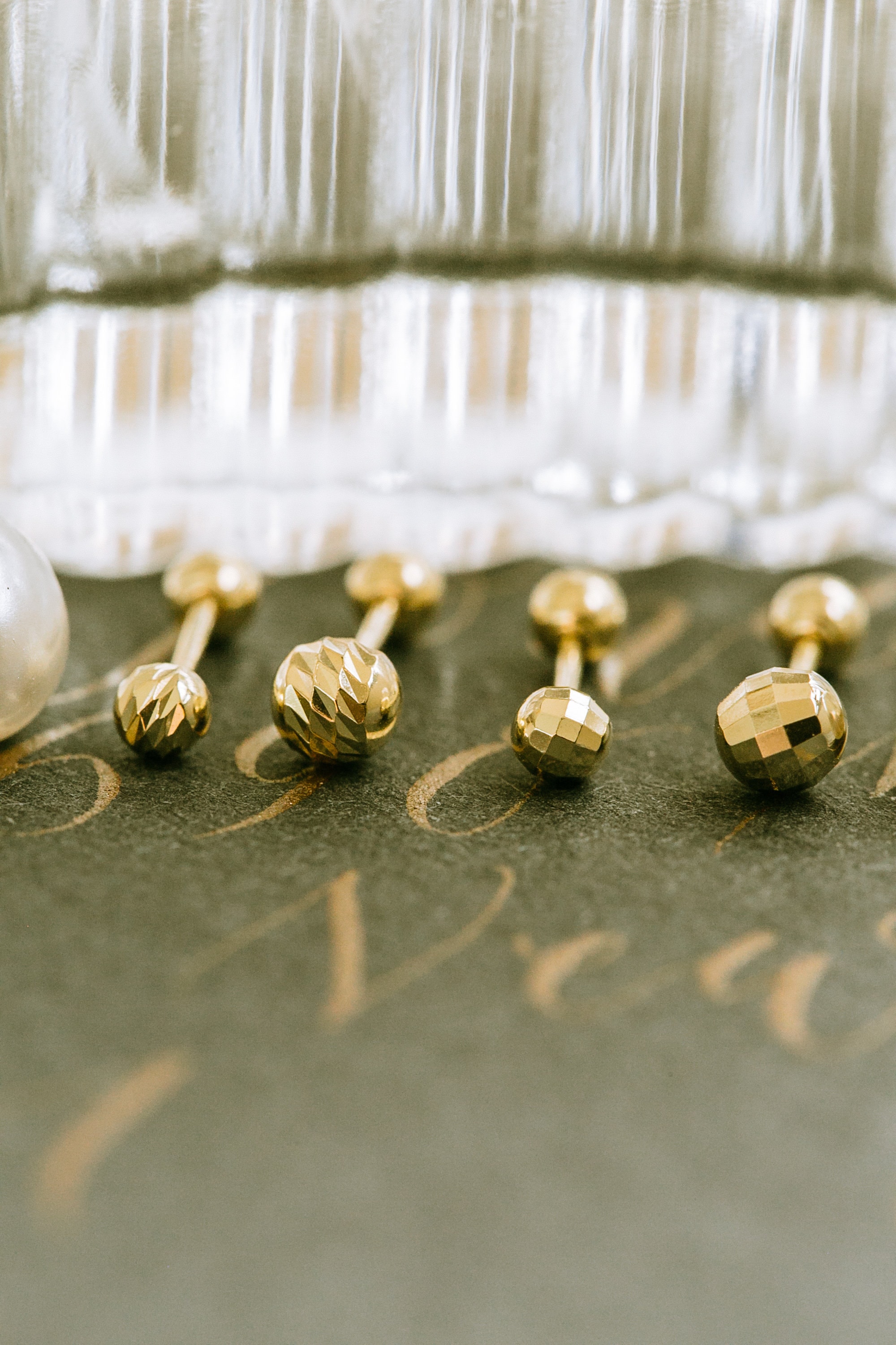 14K Yellow Gold Disco Ball CZ Stud Earrings With Screw Backs – Hypoallergenic & Timeless