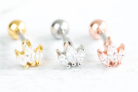 14k Gold Plated Simulated Diamond Cz Heart Queen Bridal Mermaid Princess Crown Tiara Ear Studs Post Ball Earring Piercing For Women