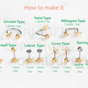 Labret, Piercing Ball, 16g 316L Stainless Steel Labret, Flat Back ...