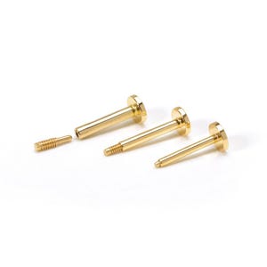 14K Solid Gold Flat Back Internally Threaded Labret Post Backing Bar or Interanl Scurew Pin Earring Piercing Stud Supplies Jewelry Making