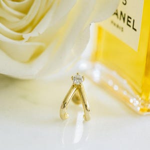 20g 18g 16g 14K Solid Gold Cartilage Helix Inner Conch Cz Cuff Post Flat Back Internally Threaded Labret Pierced Piercing Earring Stud