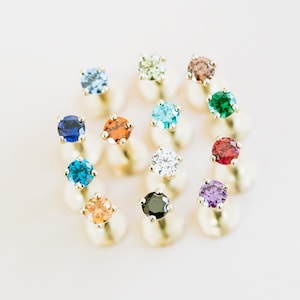 14k Real Yellow Gold 18g Birthstone 2.5mm Cz Tragus Cartilage Inner Conch Helix Ear Stud Internally threaded Earring Labret Piercing