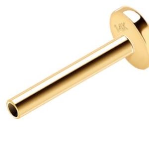 14K Solid Gold Push Pin Internally Threadless Flat Back Labret Post Backing Bar Earring Piercing Stud Supplies Jewelry Making