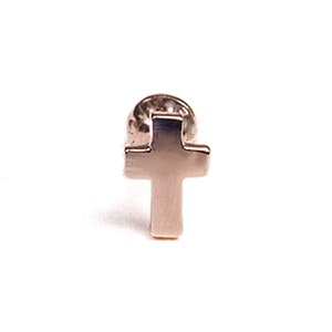 14K Solid Gold Cartilage Forward Helix Tragus Inner Conch Lobe Minimalist Cross Internally Threaded Flat Back Earring Piercing Labret