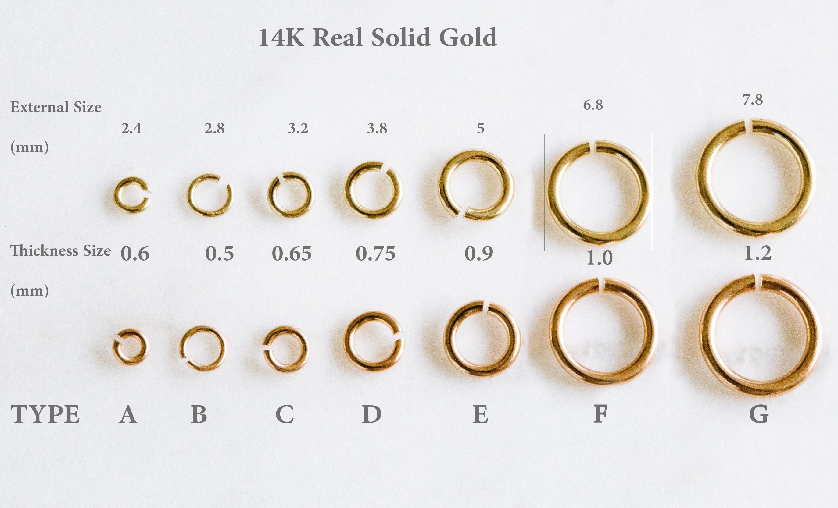14k Real Solid Gold Jewelry Making Thin or Thick Connector Link