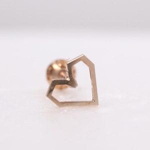 14K Solid Gold Cartilage Tragus Helix Inner Conch Nose Sunlight Star Post Flat Back Internally Threaded Labret Piercing Earring Stud Jewelry