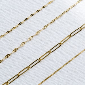 14K solid Gold Rosegold Jewelry Friendship Mother&#39;s Bridesmaid Gift Pendant Charm Link Personalized Bracelet Anklet Chain Girl Women Men Mom
