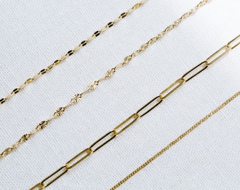 14K solid Gold Rosegold Jewelry Friendship Mother&#39;s Bridesmaid Gift Pendant Charm Link Personalized Bracelet Anklet Chain Girl Women Men Mom