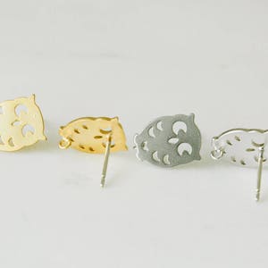 nickel free cute animal owl ear self studs earrings post jewelry making traugus piercing cartilage earrings for women teen girls e14