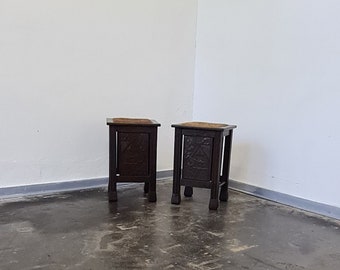 A pair of vintage Worpswede [Germany] stools or side tables