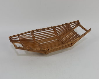 Vintage 50s bamboo fruit bowl